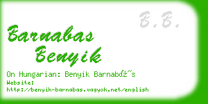 barnabas benyik business card